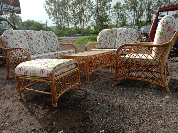 IRA Almada Rattan and Wicker 6 Seater Sofa Set - Brown