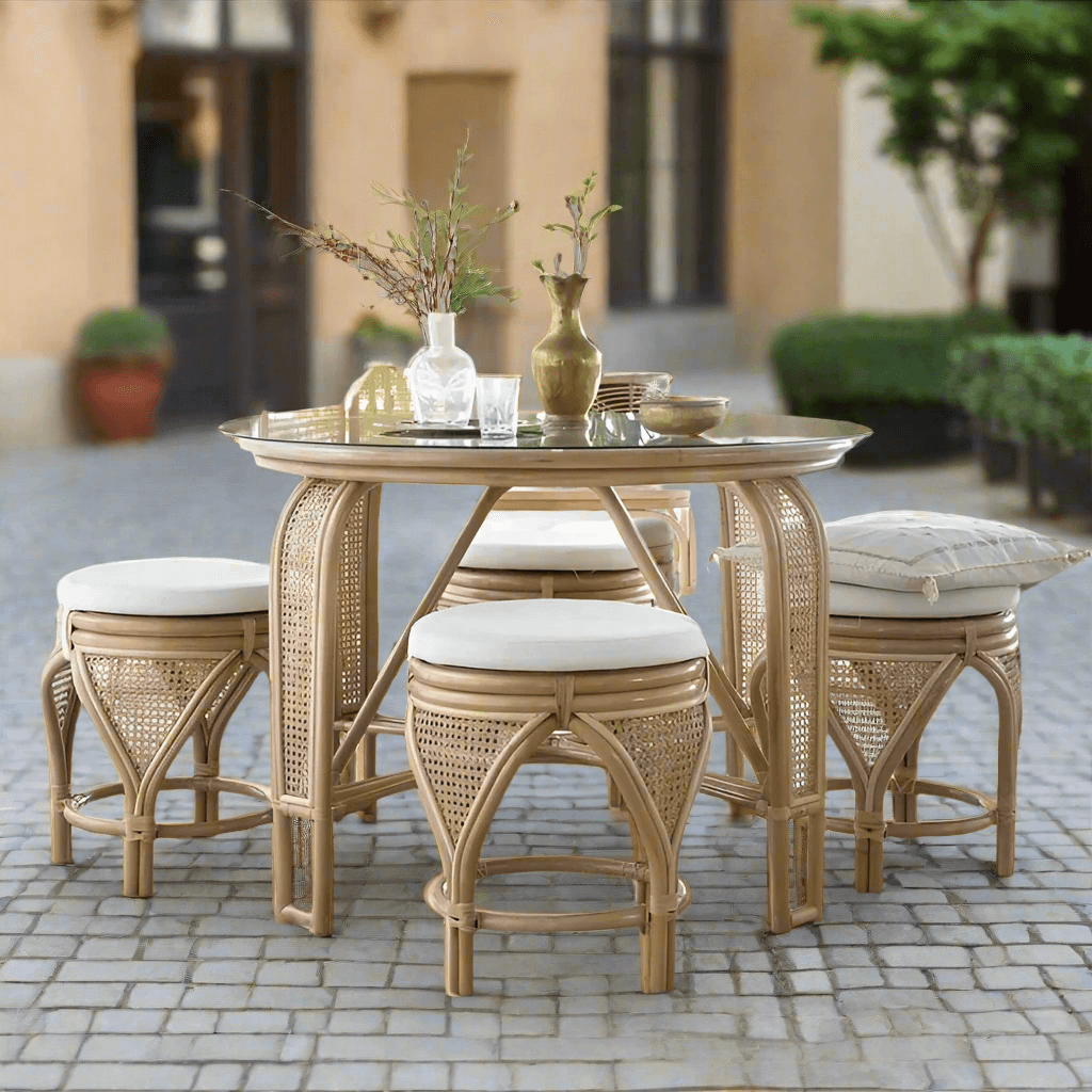 IRA Round Dining Table Set with Stools – Stools, Compact Design