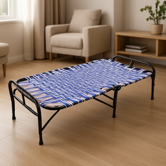 IRA Single Size Folding Bed (Black) - Durable, Space-Saving, and Comfortable Folding Bed for Living Rooms, Bedrooms, and Guest Rooms