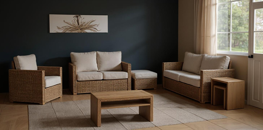 IRA Wicker Rattan Sofa Sets (Natural)