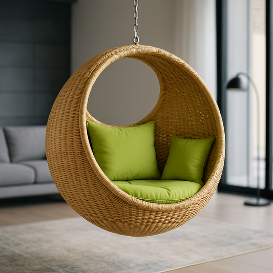 Versatile Rattan Swing Chair: Perfect Indoor-Outdoor Relaxation for Garden, Balcony, and Living Room