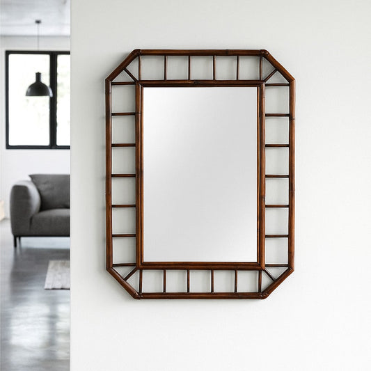 IRA Dark Brown Powder Room Mirror Online – Premium Decorative Wall Mirror for Living Room, Bedroom, & Office