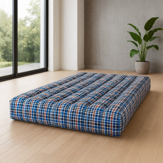 IRA Double Bed Soft Cotton Mattress (6x5 Feet, 4 Inch) – Medium Soft Gadda for Home, Hostel, and Everyday Use