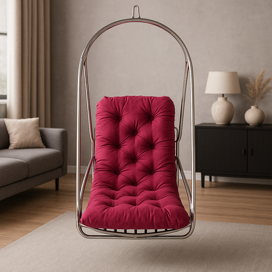 IRA Cotton Swing Cushion Gadi (Red) – Durable Bench Cushion for Sitting, Swing, Chair, or Floor