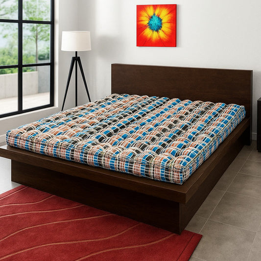 IRA Double Bed Soft Cotton Mattress (6x5 Feet, 4 Inch) – Medium Soft Gadda for Home, Hostel, and Everyday Use