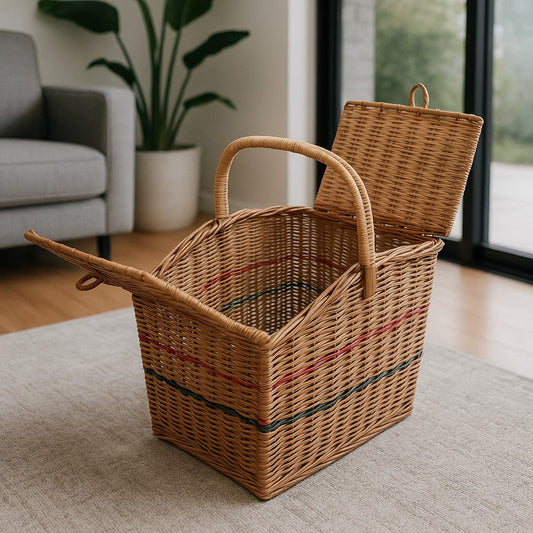 IRA Multipurpose Cane Picnic Basket – Handcrafted Lightweight Roti Basket for Travel, Lunch, and Home Storage