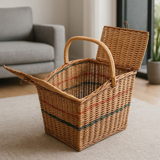 IRA Multipurpose Cane Picnic Basket – Handcrafted Lightweight Roti Basket for Travel, Lunch, and Home Storage