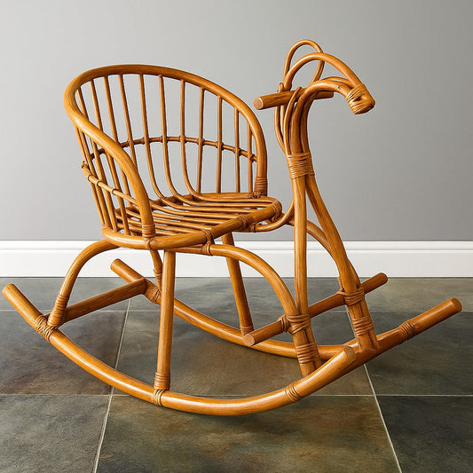IRA Rattan Horse Rocking Chair for Kids | Durable and Comfortable Rocking Chair