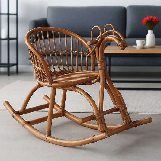 IRA Rattan Horse Rocking Chair for Kids | Durable and Comfortable Rocking Chair