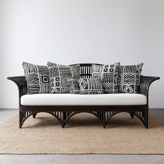IRA Wicker Daybed Natural with Cushions | Vintage Decor , Customizable Daybed