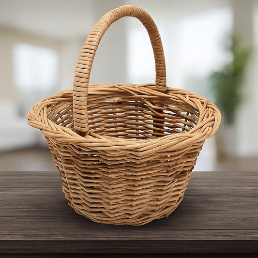 Handcrafted Cane Basket | Brown | 24x24x25cm | Home Decor | Storage | IRA Furniture