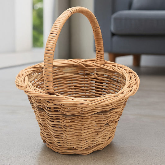 Handcrafted Cane Basket | Brown | 24x24x25cm | Home Decor | Storage | IRA Furniture