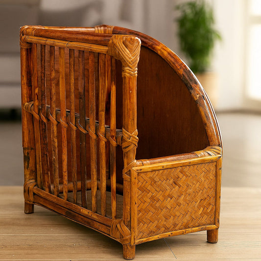 IRA Brown Bookcase Made of Rattan & Wicker