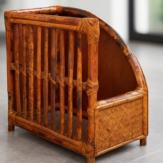 IRA Brown Bookcase Made of Rattan & Wicker