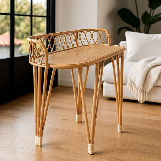 IRA- Cane Loop Living  Gensture Rattan Console Office SideTable