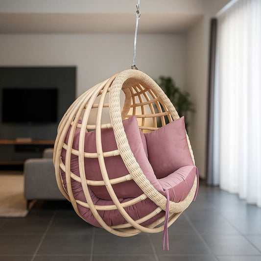 IRA- Cane Olga Natural Browan Rattan Hanging Chair