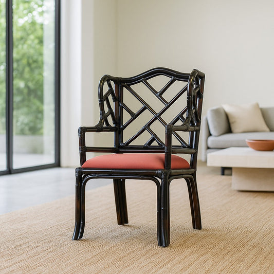 IRA Cane Wooden Chair (Brown)