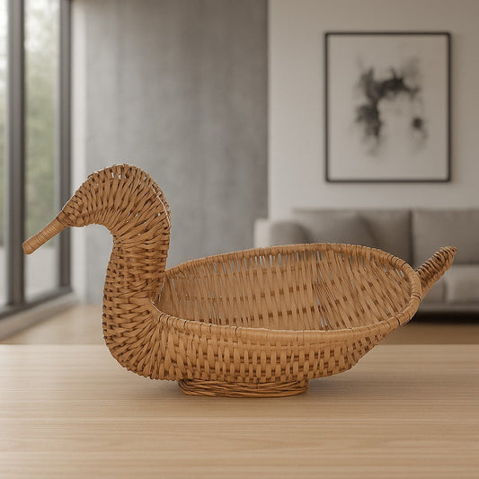 IRA Duck Cane Basket (39 cm x 19 cm x 21 cm, Brown)