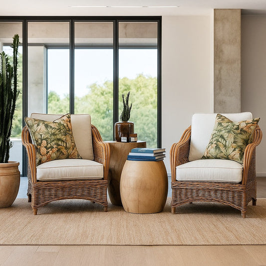 IRA Living Room Armchair- Natural Chair Set