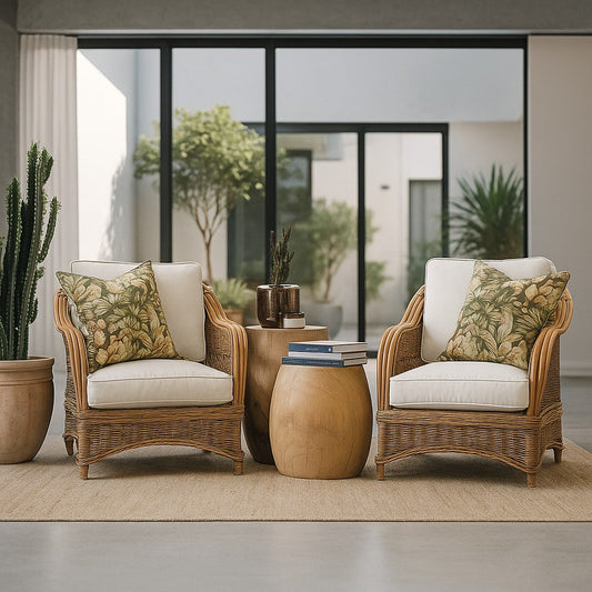 IRA Living Room Armchair- Natural Chair Set