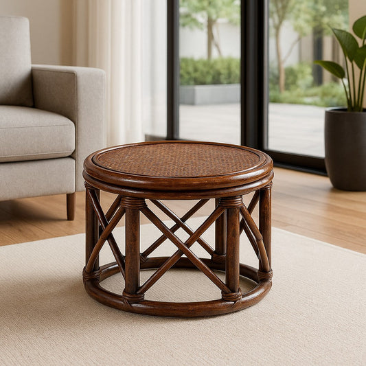 IRA Rattan and Wicker Encircled Pouffe (Mudah)