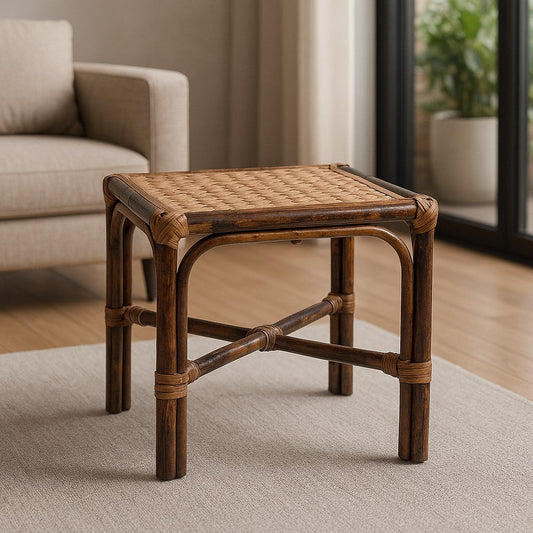 IRA Rattan and Wicker Square Pouffe (Mudah)