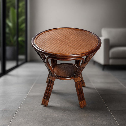 IRA Rattan Elegant Arm Chair with Table & Cushion | Cane Armchair, Eco-friendly Cane Seating