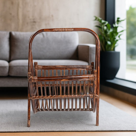 IRA Rattan Modern U- Shaped Magazine Rack