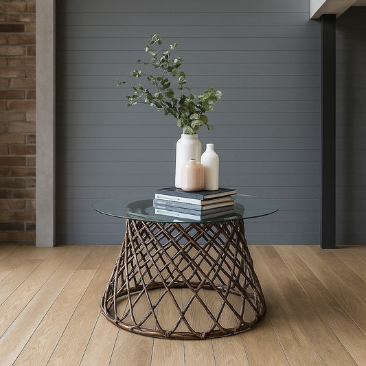 IRA Side Table – Burnt ebonised Finish - Glass not included