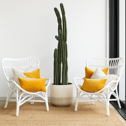 IRA Butterfly Armchair – Set of 2 White Cane Chairs | Rattan Indoor Seating & Outdoor Rattan Chairs for Living Room & Balcony