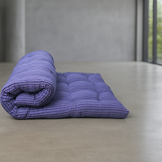 Comfort Blue Medium Soft Cotton Mattress | Single Sleeping Capacity (72x36x4 Inch) | Health-Boosting, Comfortable Cotton Mattress | Perfect for Sound Sleep