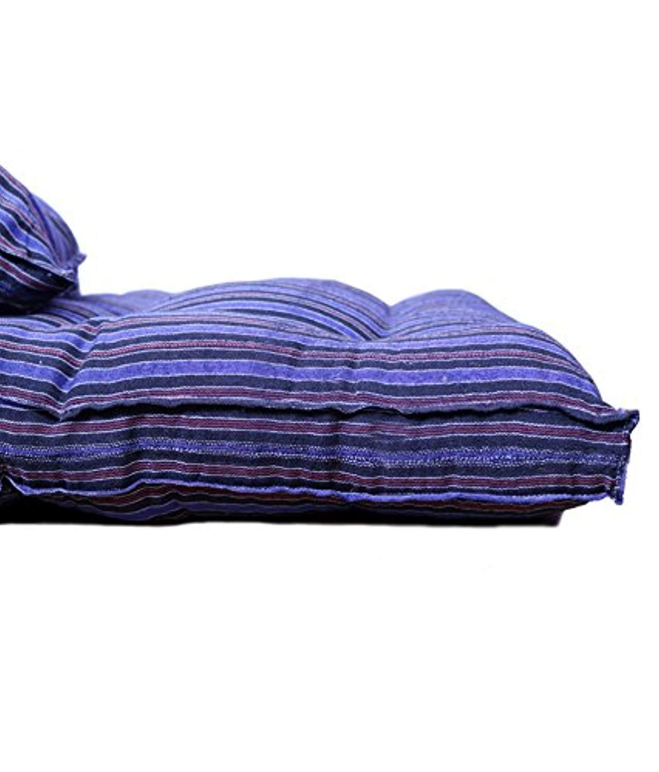 Comfort Blue Medium Soft White Cotton Mattress - 1 Sleeping Capacity (72 X 36 X 4 Inch) - IRA Furniture