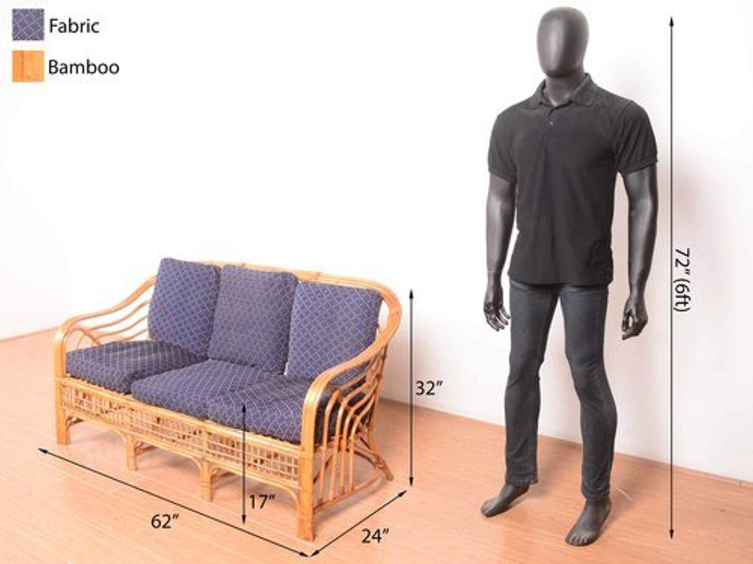 IRA Rattan Wicker 5 Seater Sofa Set (Natural Colour) - IRA Furniture