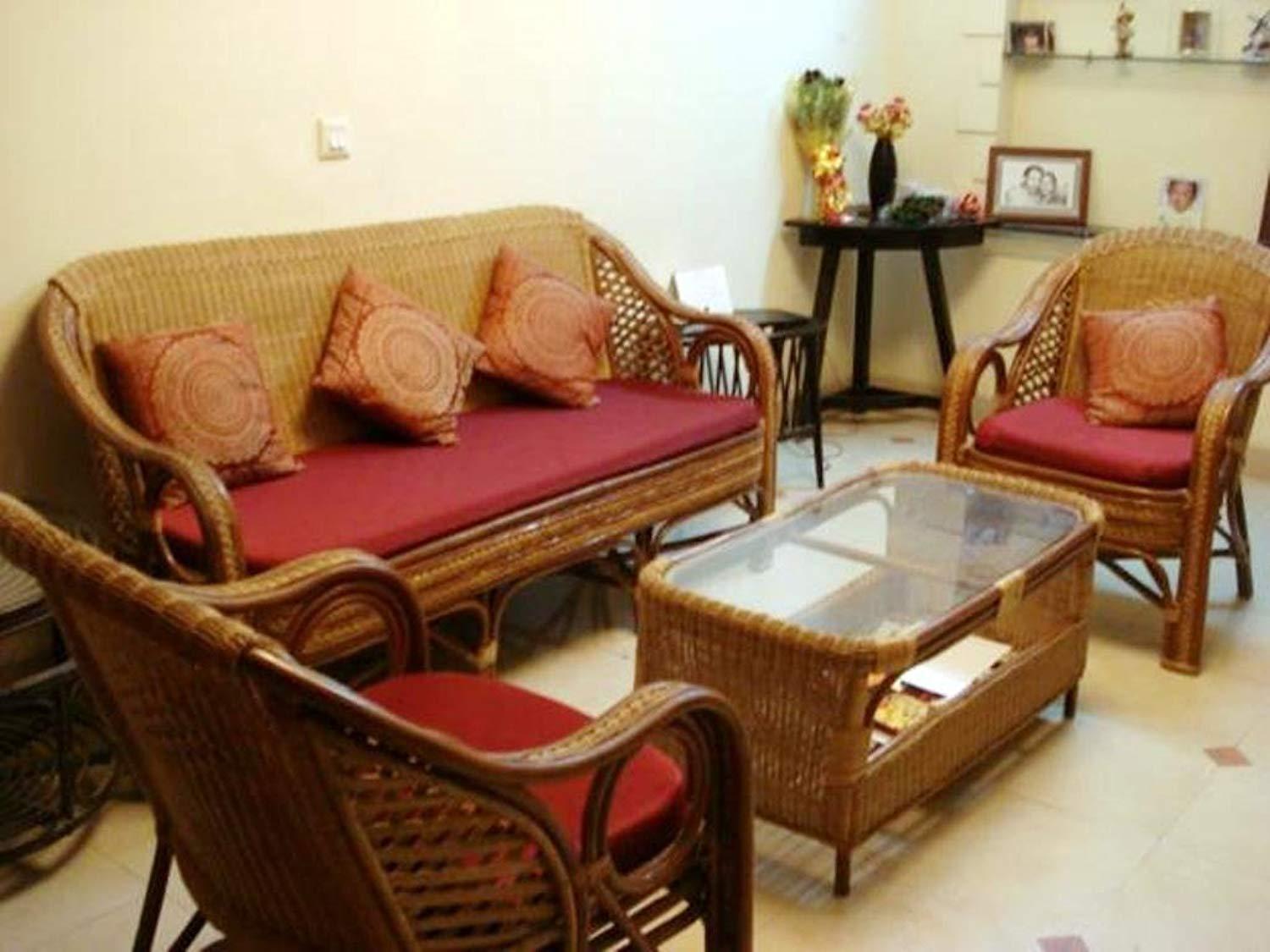 IRA Odessa 5 Seater Natural Cane Sofa Set (Brown) - IRA Furniture