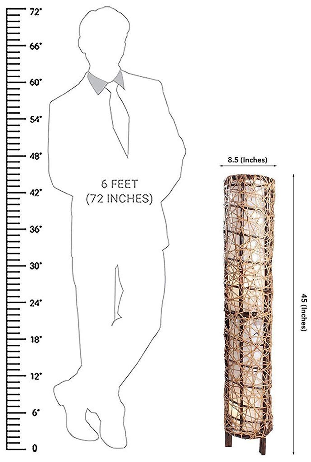 IRA Rattan & Wicker Designer Floor Lamp - Vintage Look - IRA Furniture