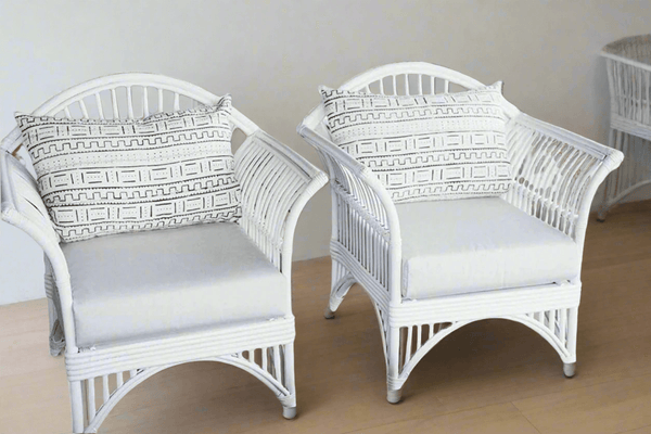 IRA White Living Room Chair – Set of 2 with Cushions, Ideal for Living Room, Office, Balcony, and Outdoor Spaces