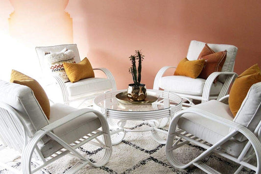 IRA White Armchair Side Table Combo - IRA Furniture