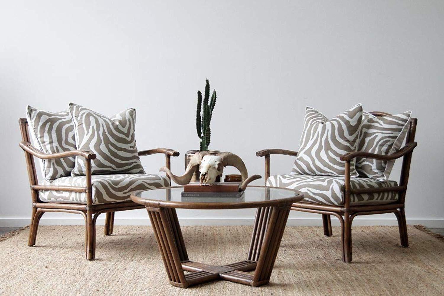 IRA Two Chairs with Center Table Set Natural – Stylish Rattan