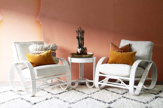 IRA White Armchair Side Table Combo - IRA Furniture