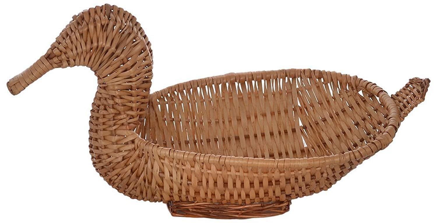 IRA Duck Cane Basket (39 cm x 19 cm x 21 cm, Brown) - IRA Furniture