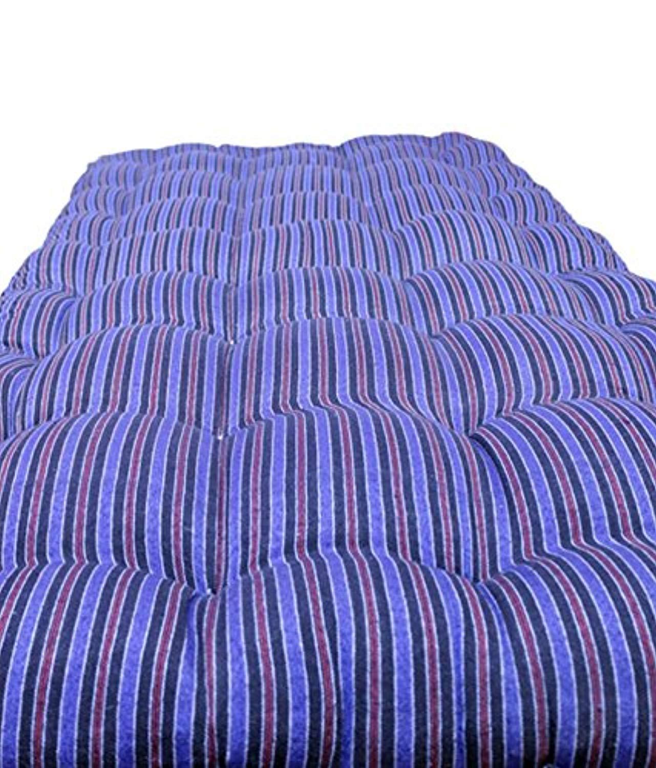 Comfort Blue Medium Soft White Cotton Mattress - 1 Sleeping Capacity (72 X 36 X 4 Inch) - IRA Furniture