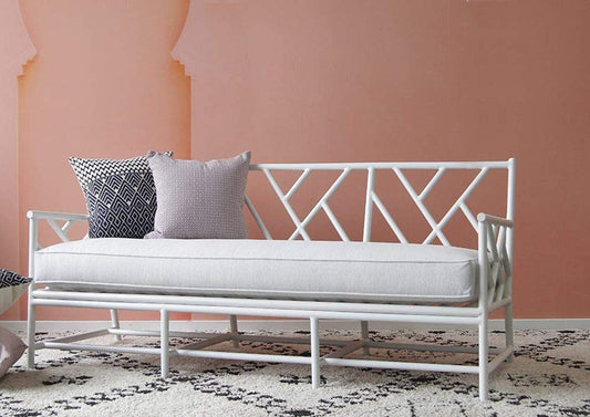 IRA Wicker Daybed (1840 x 840 x 810 mm, White) - IRA Furniture