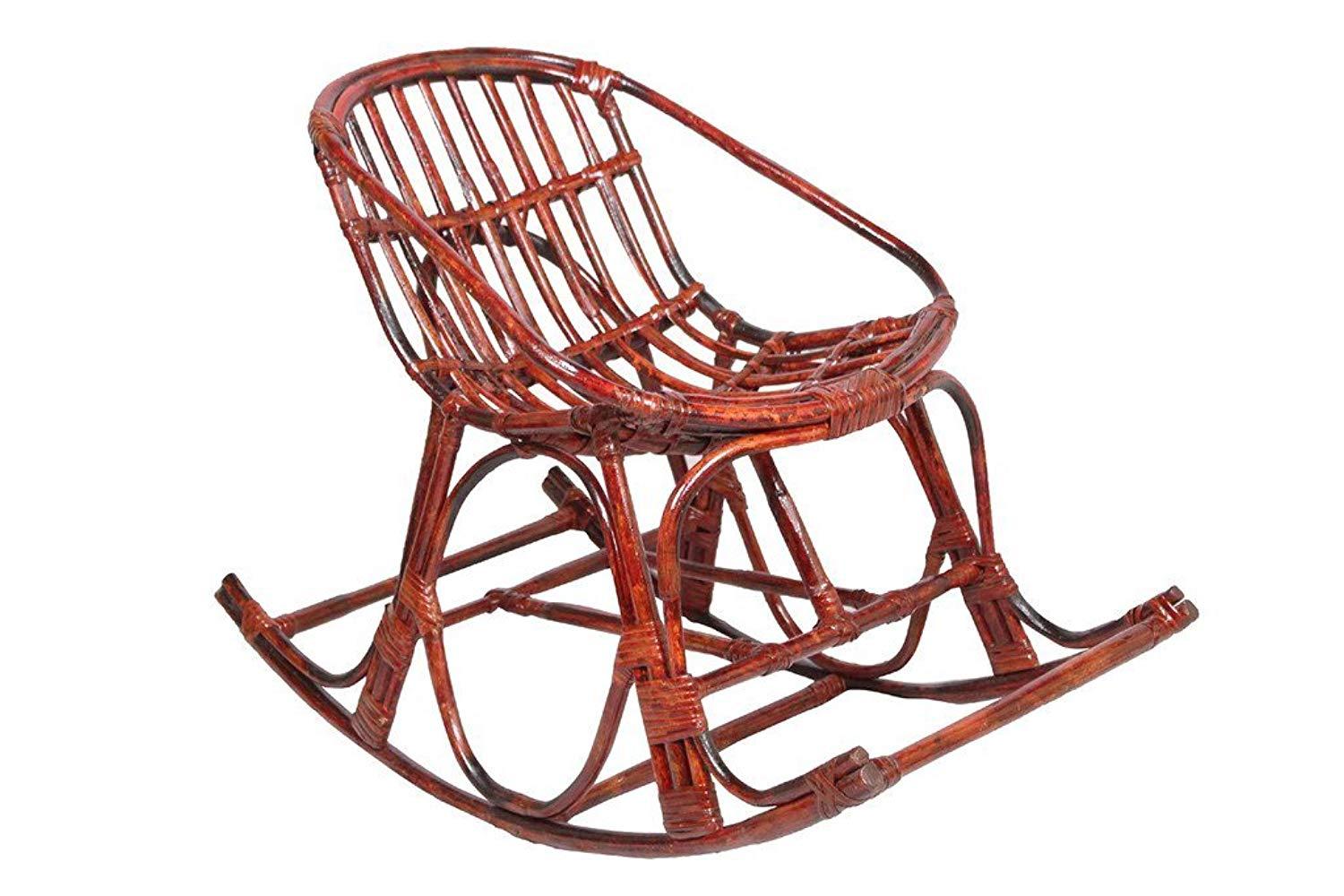 IRA Contemporary Rattan Rocking Arm Chair with Cushion (Compact Size). - IRA Furniture