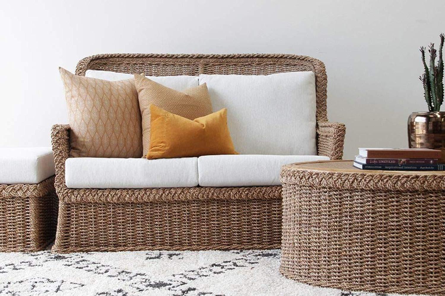 IRA 2 Seater Sofa Set Living Room - Natural Color - IRA Furniture