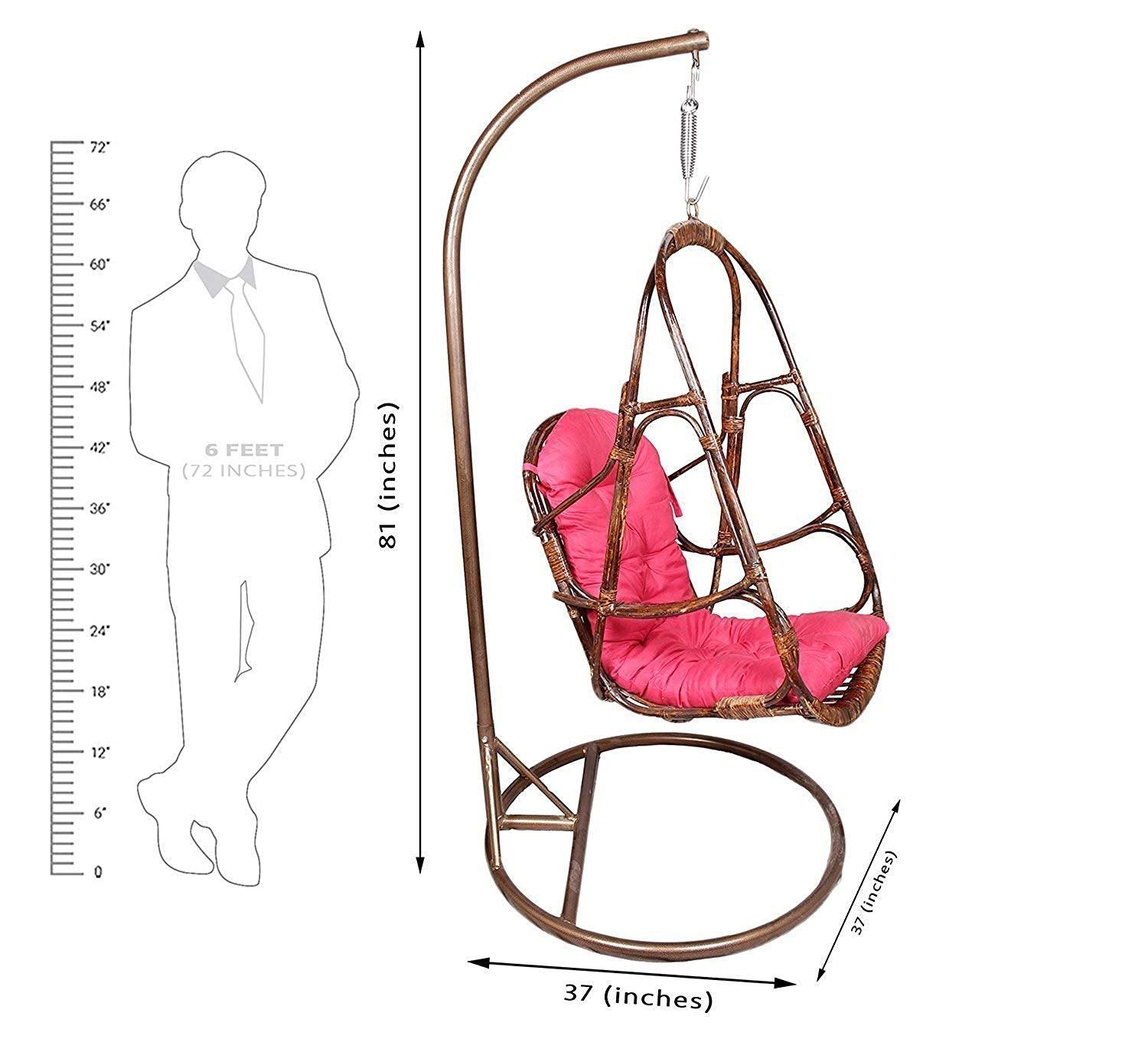 IRA Metal Stand With Cane Rattan Swing And Cushion - IRA Furniture