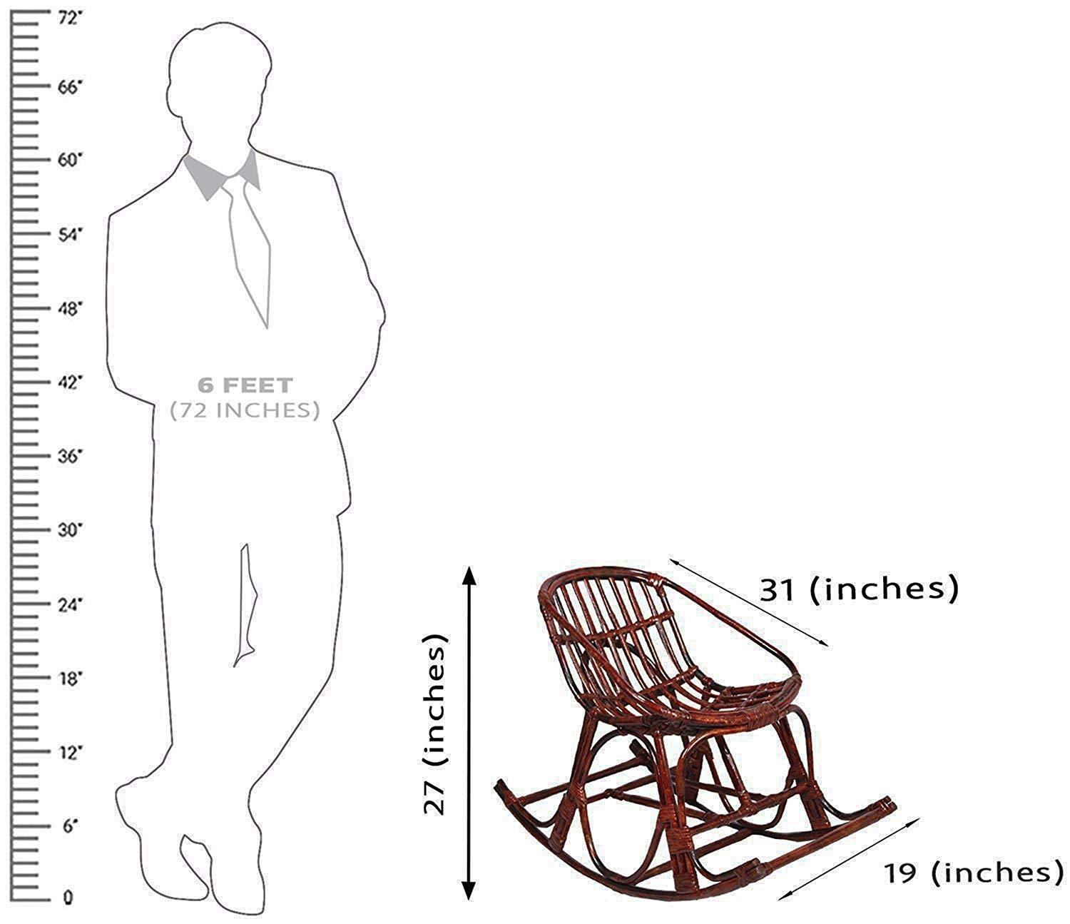 IRA Contemporary Rattan Rocking Arm Chair with Cushion (Compact Size). - IRA Furniture