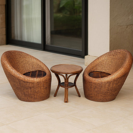 2 Chair and Center Coffee Table Set – Stylish Seating Set for Living Room, Balcony Chairs, and Outdoor Seating