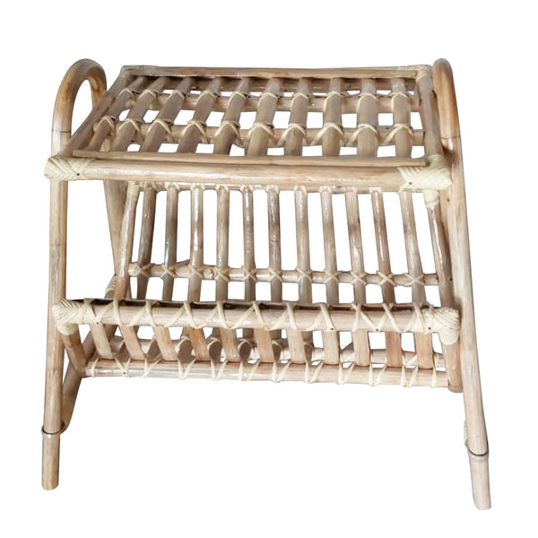 Vintage IRA Cane Magazine Storage Kitchen Rack in Rattan | Stylish Furniture for Organization