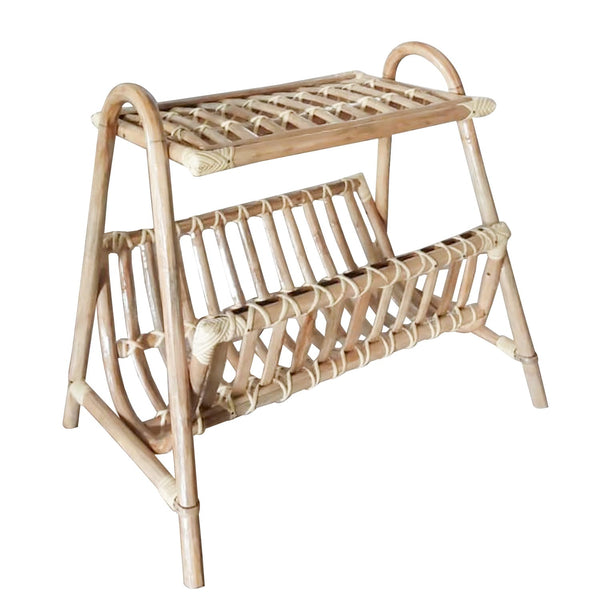 Vintage IRA Cane Magazine Storage Kitchen Rack in Rattan | Stylish Furniture for Organization