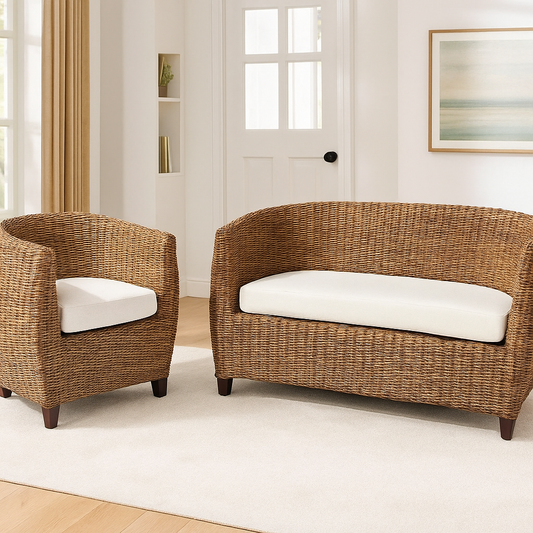 IRA Three Seater Designer Sofa (Walnut Finish, Brown)